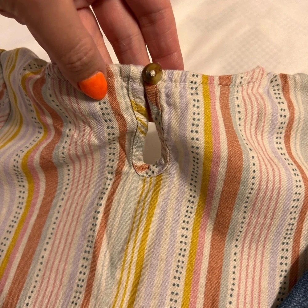 Embroidered Denim and Striped girls shirt bundle